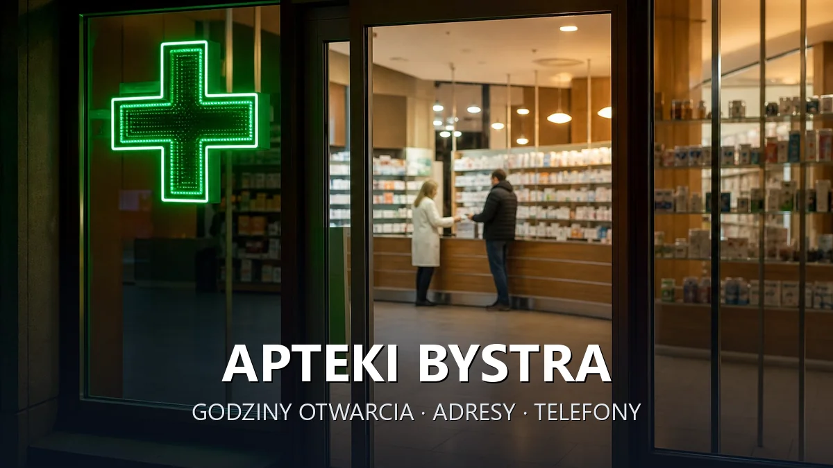 Apteki Bystra, gmina Wilkowice, powiat bielski - adresy, telefony, godziny otwarcia