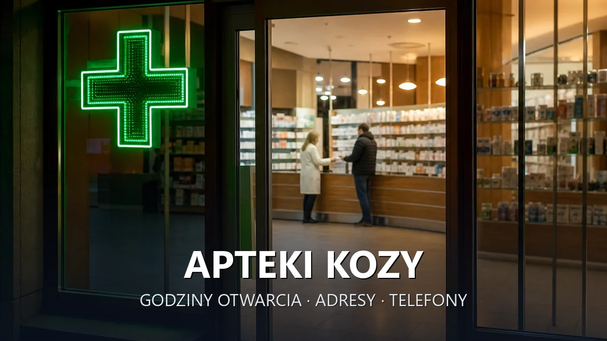 Apteki Kozy, powiat bielski - adresy, telefony, godziny otwarcia