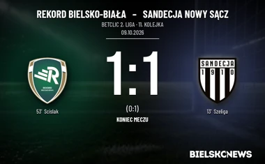 [PIŁKA NOŻNA] Ściślak dał Rekordowi remis w Betclic 2. lidze. Rekord Bielsko-Biała – Sandecja Nowy Sącz 1:1