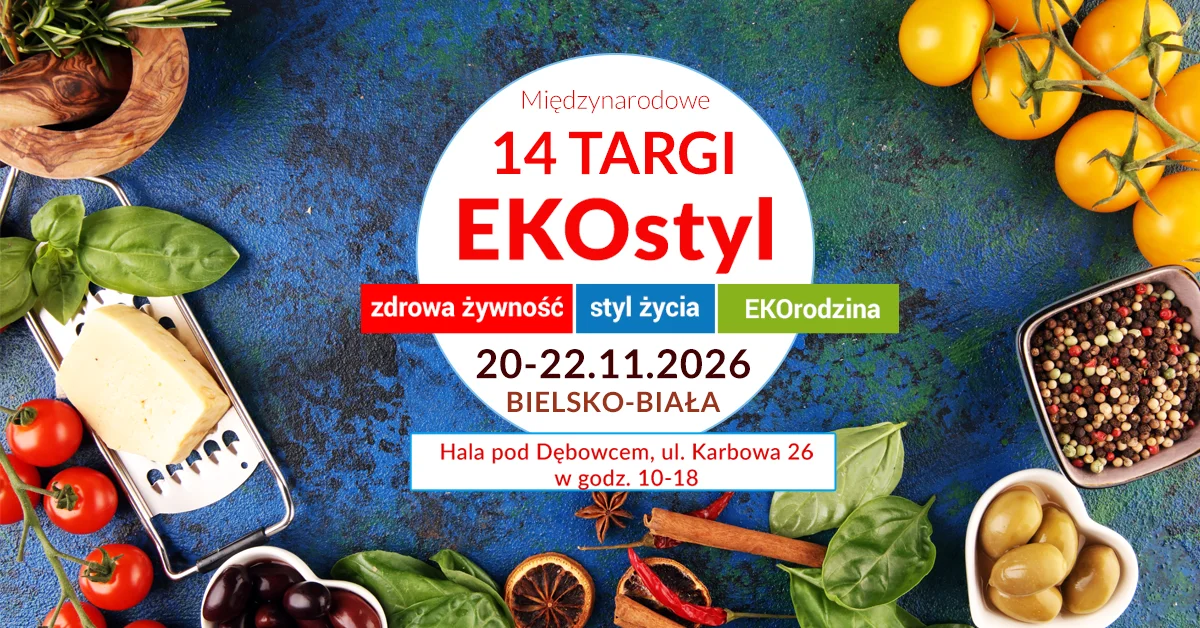 Grafika promocyjna wydarzenia 14. Międzynarodowe Targi EKOstyl – zdrowie i ekologia