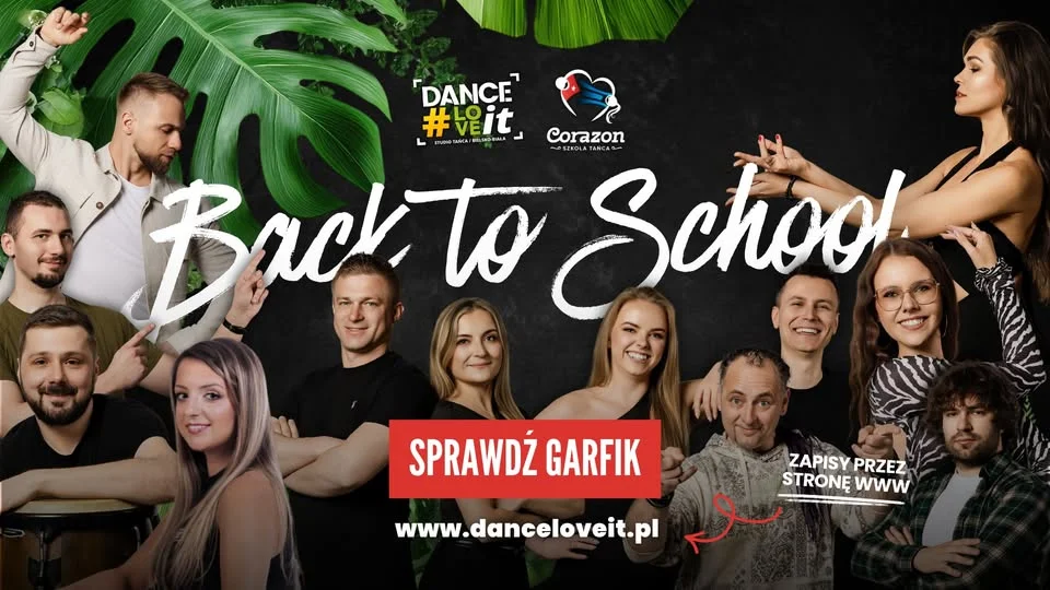 Grafika promocyjna wydarzenia Back to School – nowy sezon tańca