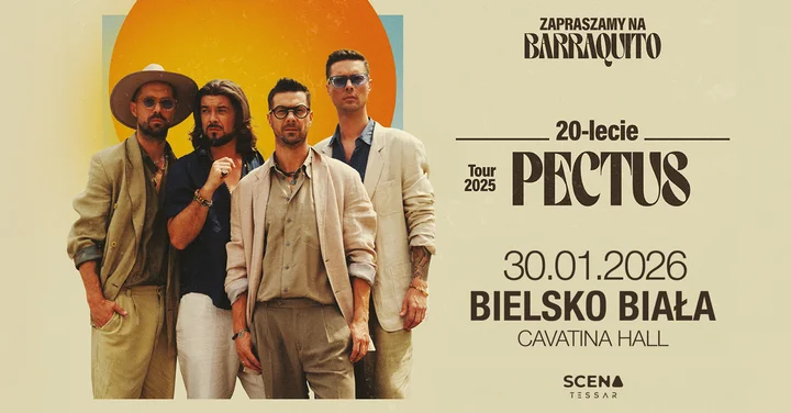 Grafika promocyjna wydarzenia Pectus — 20-lecie „Barraquito” w Cavatina Hall, Bielsko-Biała (30 stycznia 2026)