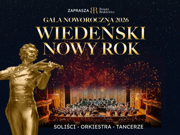 Grafika promocyjna wydarzenia Gala Noworoczna „Wiedeński Nowy Rok” — koncert w Bielsku-Białej