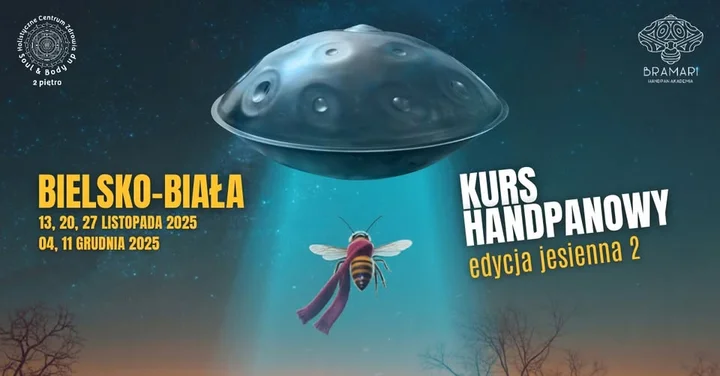 Grafika promocyjna wydarzenia Handpanowy kurs jesienny 2 — Bramari Handpan Akademia w Bielsku-Białej