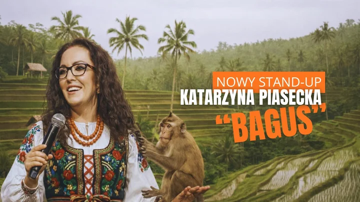 Grafika promocyjna wydarzenia Katarzyna Piasecka – nowy program stand-up „BAGUS” w Bielsku-Białej