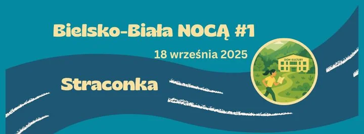 Obrazek przedstawia grafikę promocyjną wydarzenia Nocny bieg na orientację w Bielsku-Białej — sprinty dla każdego