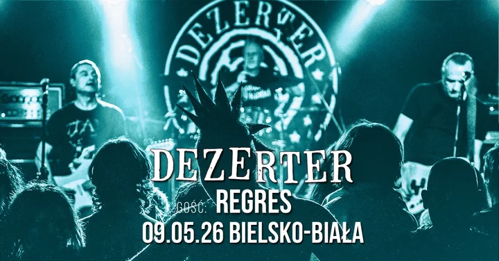 Grafika promocyjna wydarzenia DEZERTER + REGRES — koncert w RUDEBOY CLUB, Bielsko-Biała