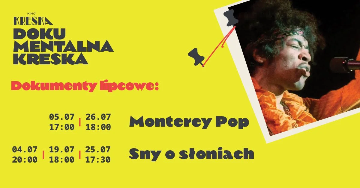 Grafika promocyjna wydarzenia Dokumentalna Kreska: lipcowe seanse