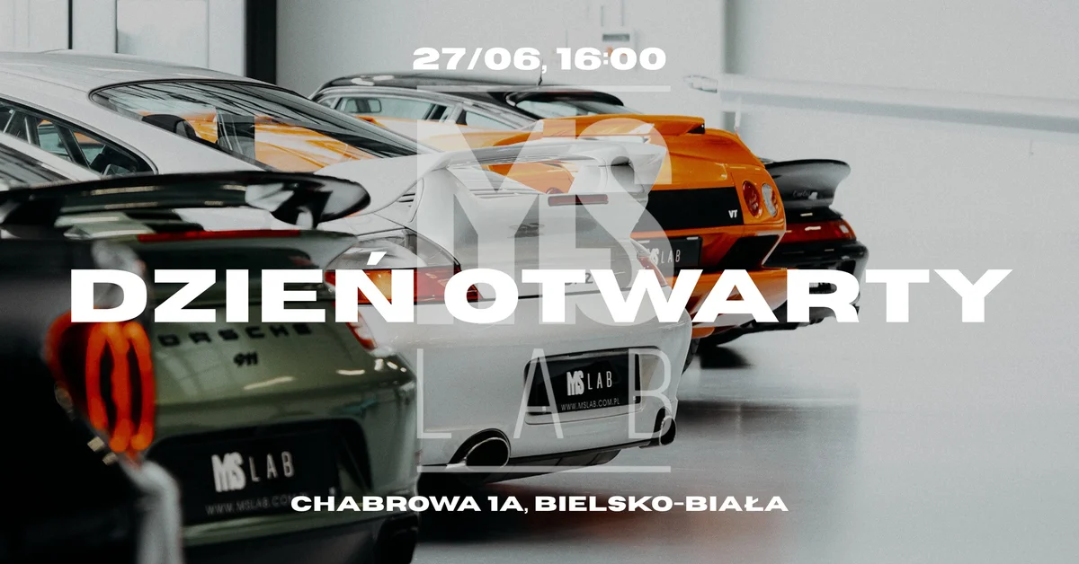Grafika promocyjna wydarzenia Dzień otwarty w salonie MS LAB w Bielsku-Białej