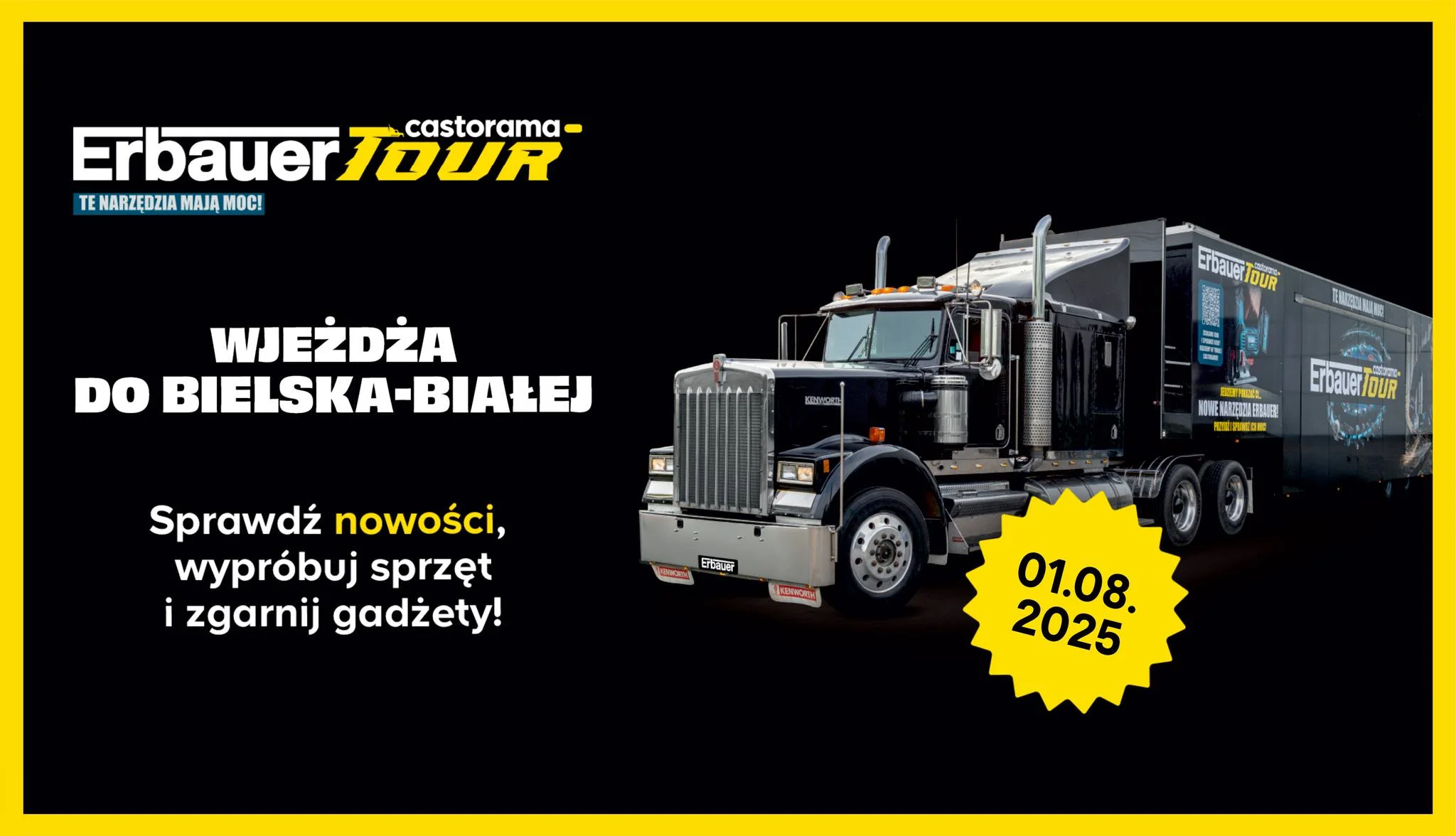 Obrazek przedstawia grafikę promocyjną wydarzenia Mobilna prezentacja elektronarzędzi w Bielsku-Białej