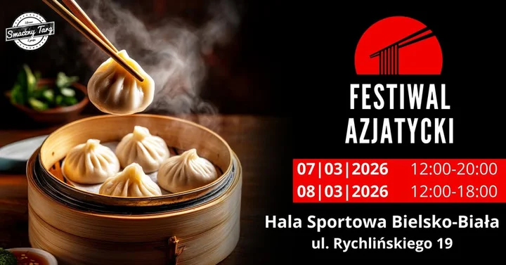 Grafika promocyjna wydarzenia Festiwal Azjatycki Bielsko‑Biała — smak Azji w Hali BKS