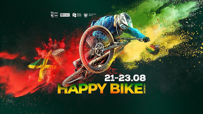 Grafika promocyjna wydarzenia Happy Bike Beskidy