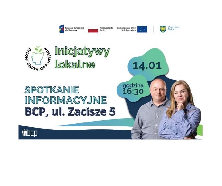Grafika promocyjna wydarzenia Inicjatywy lokalne – spotkanie informacyjne | Bielsko-Biała