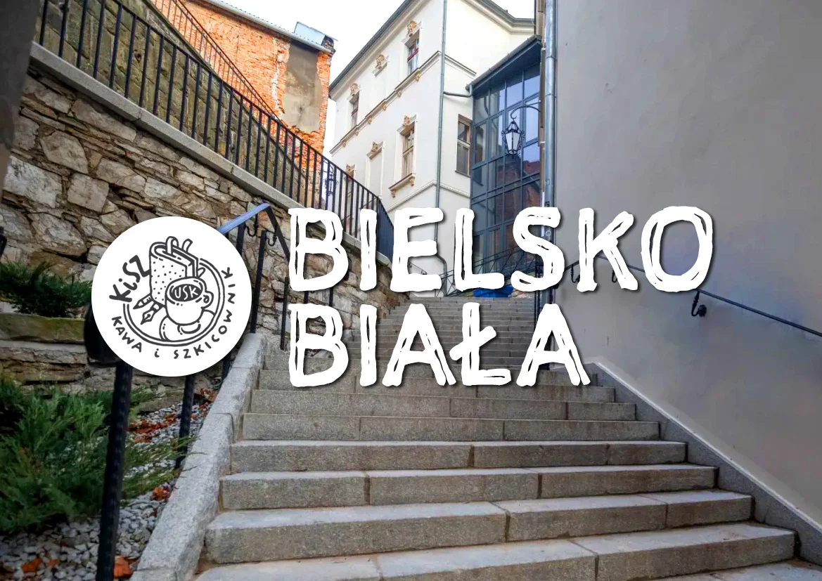 Grafika promocyjna wydarzenia KiSZ Bielsko-Biała: wspólne szkicowanie