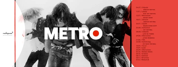 Obrazek przedstawia grafikę promocyjną wydarzenia Koncert zespołu METRO w Rudeboy Club w Bielsku-Białej