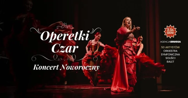 Grafika promocyjna wydarzenia Operetki Czar – Koncert Noworoczny w Bielsku-Białej