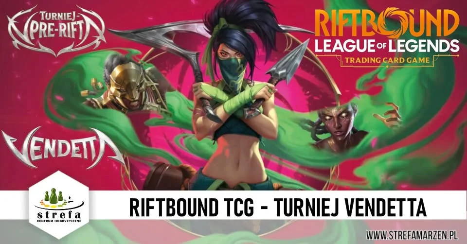 Grafika promocyjna wydarzenia Riftbound TCG Turniej Pre-Rift Vendetta
