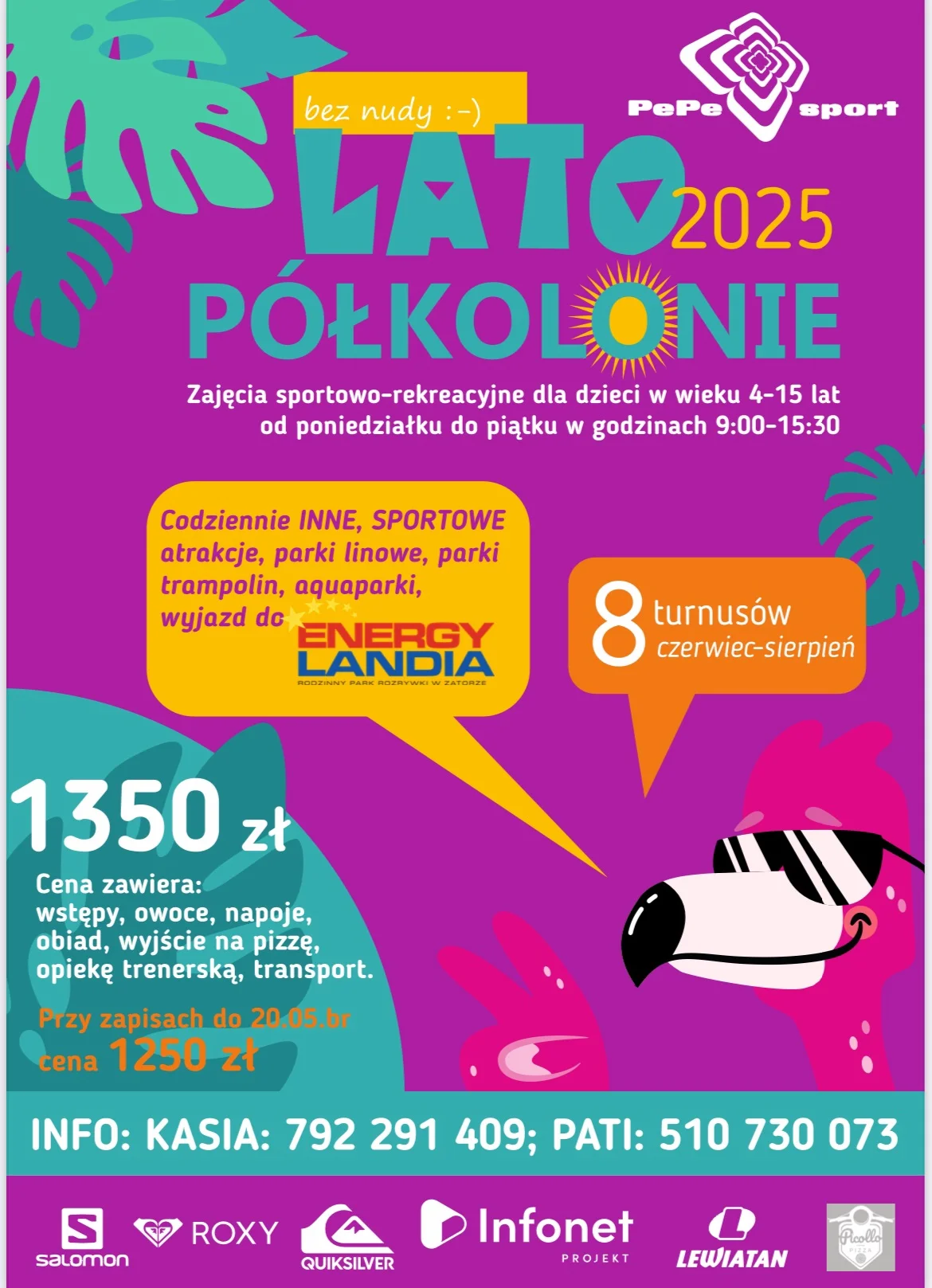 Grafika promocyjna wydarzenia Sportowe półkolonie dla dzieci w Bielsku-Białej w 2025 roku