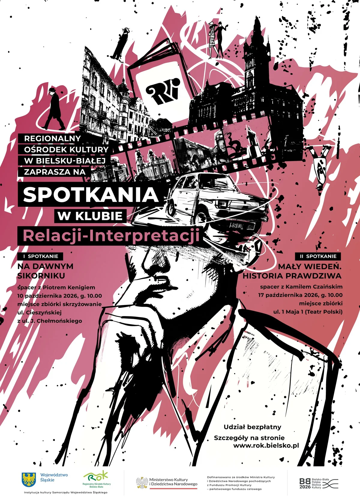 Grafika promocyjna wydarzenia Spotkanie Klubu „Relacji–Interpretacji” z Kamilem Czaińskim