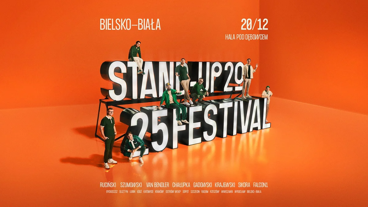 Grafika promocyjna wydarzenia Stand-up w Bielsku-Białej – wydarzenie komediowe grudnia 2025