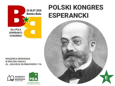 Grafika promocyjna wydarzenia Esperanto zabrzmi w Bielsku-Białej. Przed nami spotkanie języka i kultur