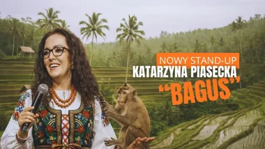 Grafika promocyjna wydarzenia Katarzyna Piasecka – nowy program stand-up „BAGUS” w Bielsku-Białej