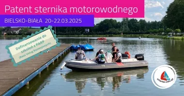 Grafika promocyjna wydarzenia Kurs sternika motorowodnego Bielsko-Biała — 20–22 marca 2026 (Charter.edu.pl)