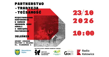 Grafika promocyjna wydarzenia Konferencja o krajobrazie kulturowym Żywiecczyzny w Katowicach