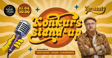 Grafika promocyjna wydarzenia Konkurs Stand-up Festiwalu Fermenty w Bielsku-Białej: 10 komików, głos publiczności i dużo śmiechu