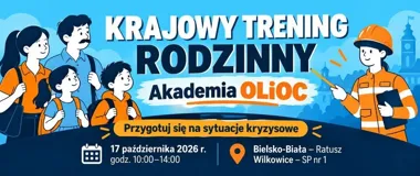 Grafika promocyjna wydarzenia Krajowy Trening Rodzinny Akademii OLiOC