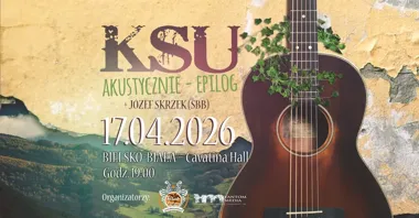 Grafika promocyjna wydarzenia KSU Akustycznie z Józefem Skrzekiem — Cavatina Hall, Bielsko-Biała