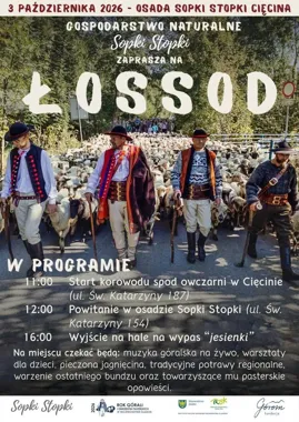 Grafika promocyjna wydarzenia Łossod w Cięcinie – Osada Sopki Stopki