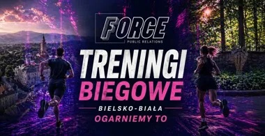 Grafika promocyjna wydarzenia Ogarniemy to | Force PR Bielsko-Biała – niedzielne treningi biegowe dla każdego