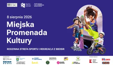Grafika promocyjna wydarzenia Rodzinna Strefa Sportu i Rekreacji z BBOSiR
