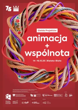Grafika promocyjna wydarzenia XV Giełda Projektów – „animacja + wspólnota”