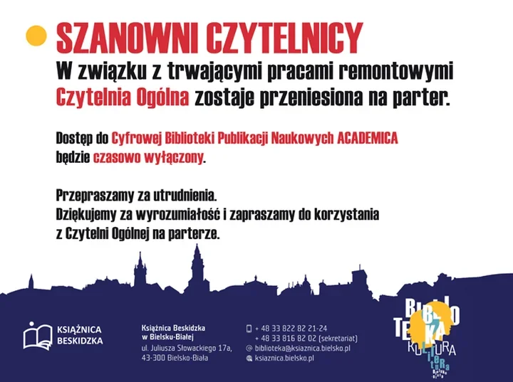 Czytelnia Ogólna zmienia miejsce. Remont przestawia układ Książnicy Beskidzkiej
