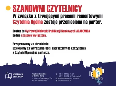 Czytelnia Ogólna zmienia miejsce. Remont przestawia układ Książnicy Beskidzkiej