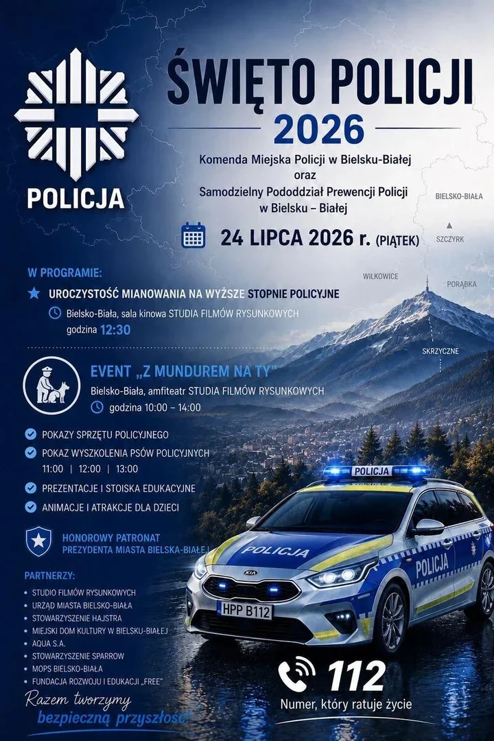 Policjanci zapraszają na mszę w Bielsku-Białej. Tak rozpoczną swoje święto