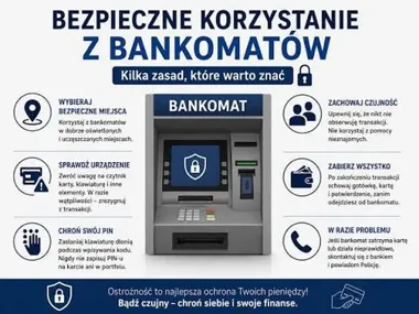Jedna chwila przy bankomacie może kosztować utratę pieniędzy