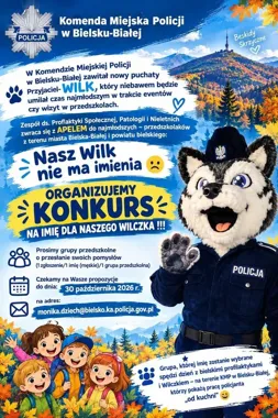 Policyjna maskotka z Bielska-Białej nie ma imienia. Pomogą przedszkolaki