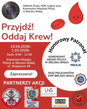 Przy bielskiej komendzie rusza akcja, która może uratować życie