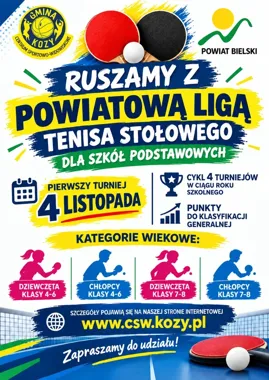 Cztery turnieje, punkty i medale. W Kozach rozpoczyna się liga tenisa stołowego