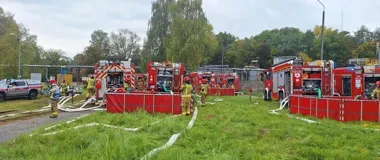 Pożar oleju napędowego w Czechowicach-Dziedzicach. Ćwiczyły 32 zastępy